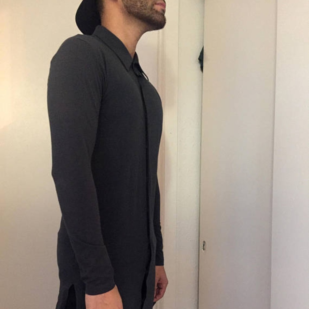 Men's Long Shirt Button Up